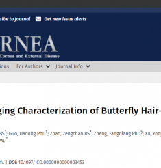 温莹团队在国际核心期刊《CORNEA》发表蝴蝶鳞毛诱发角膜炎的多模式成像特征研究